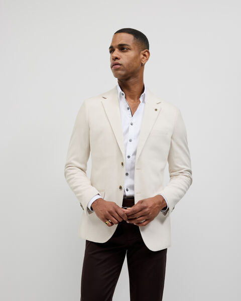 Knitted Blazer, Stone, hi-res